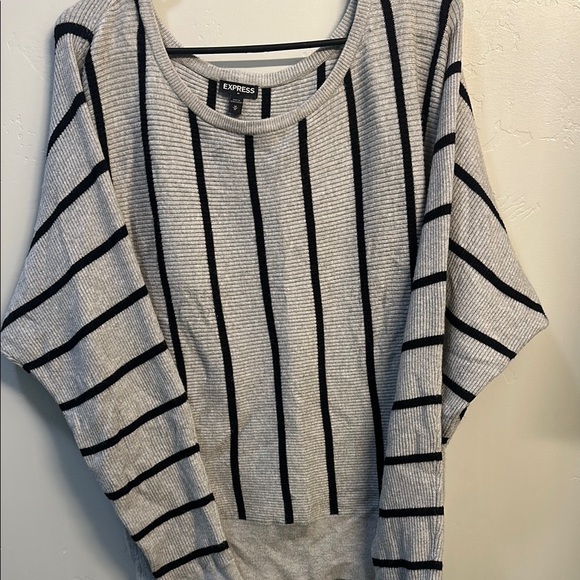 Express Gray and Black Striped Women's Sweater - Picture 4 of 4